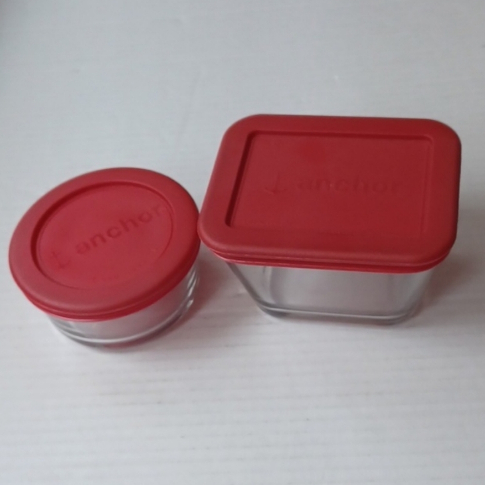 4/$60 New Glass Containers With Fitted Lids - Set of 2 (4 pc.) Small